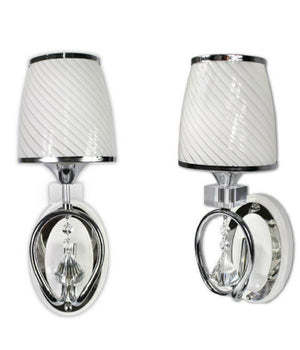 Applique Parete Lumetto Muro Attacco E27 Oro Argento Abat Jour Lume In Vetro E18  Argento       