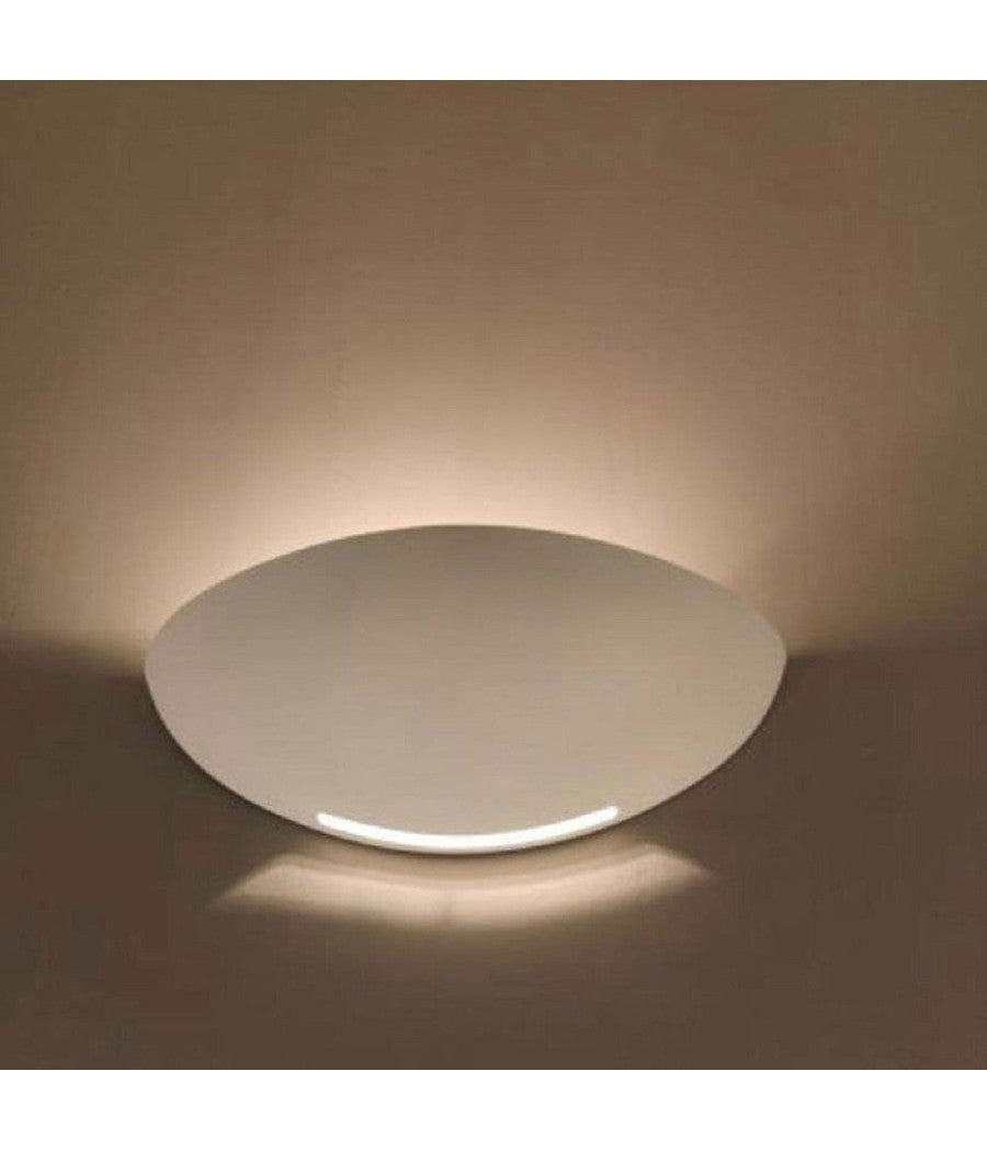 Applique Parete Mezza Luna Gesso Doppia Emissione Verniciabile Attacco R7s         