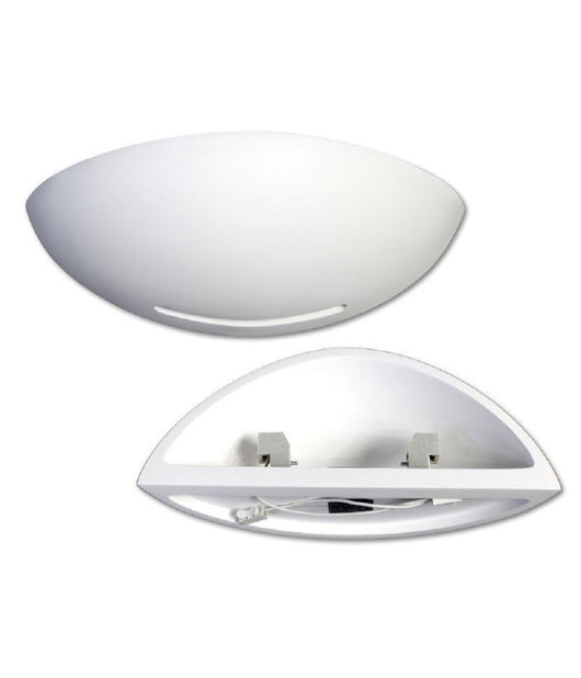 Applique Parete Mezza Luna Gesso Doppia Emissione Verniciabile Attacco R7s         