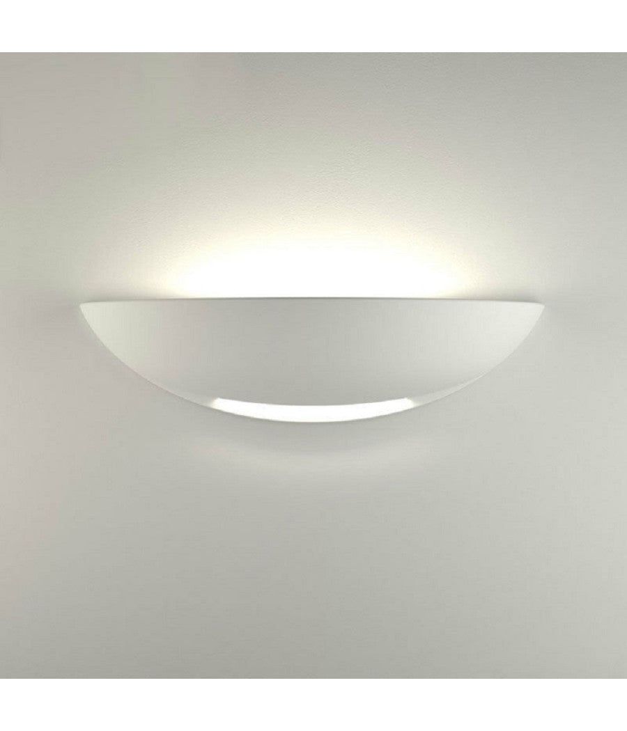 Applique Parete Mezza Luna Gesso Doppia Emissione Verniciabile Attacco R7s         