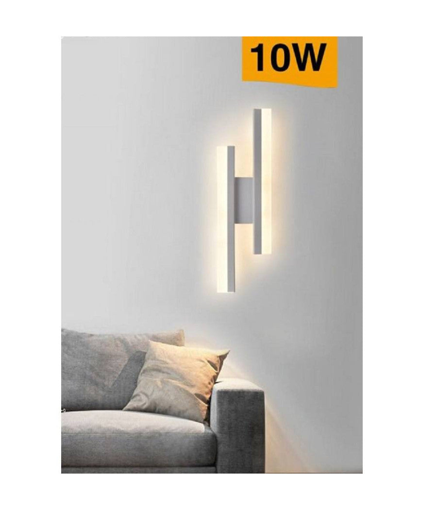 Applique Parete Moderno 10w Lumetto Abat Jour Bianca Luce 6500k 4000k 3000k E87b         