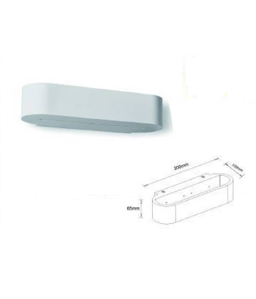 Applique Parete Moderno In Gesso Ovale Attacco 1xr7s Verniciabile Lampada Gs-e63         