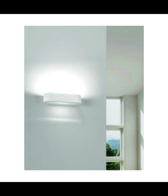 Applique Parete Moderno In Gesso Ovale Attacco 1xr7s Verniciabile Lampada Gs-e63         