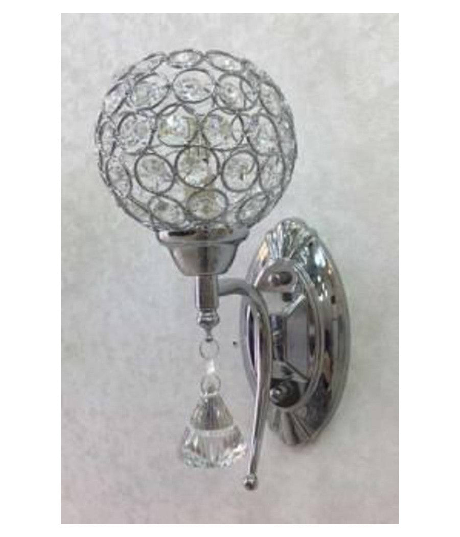 Applique Parete Moderno Paralume Con Cristalli Acrilico Pendente Attacco G9 E19  Argento       
