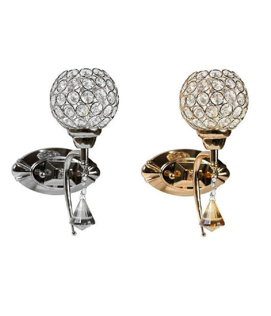 Applique Parete Moderno Paralume Con Cristalli Acrilico Pendente Attacco G9 E19         