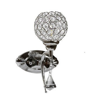 Applique Parete Moderno Paralume Con Cristalli Acrilico Pendente Attacco G9 E19  Argento       