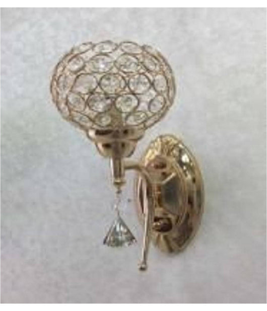 Applique Parete Moderno Paralume Con Cristalli Acrilico Pendente Attacco G9 E19  Oro       