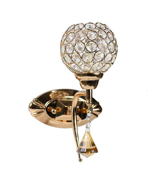 Applique Parete Moderno Paralume Con Cristalli Acrilico Pendente Attacco G9 E19  Oro       