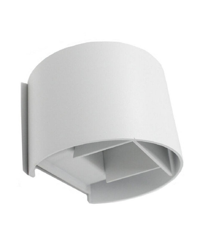 Applique Parete Muro 28 Led 12 Watt Ip55 Luce Fredda Calda Up & Down Es44 Bianco         