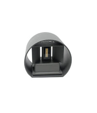 Applique Parete Muro Grigio 28 Led 12 Watt Ip55 Luce Fredda Calda Up & Down Es44  -bianco Freddo      -