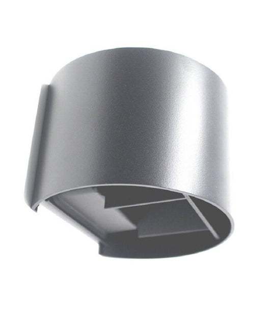Applique Parete Muro Grigio 28 Led 12 Watt Ip55 Luce Fredda Calda Up & Down Es44         