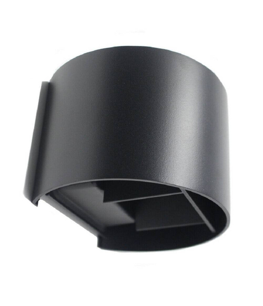 Applique Parete Nero 28led 12w Ip55 Luce Fredda 6500k Calda 3000k Up & Down Es44         