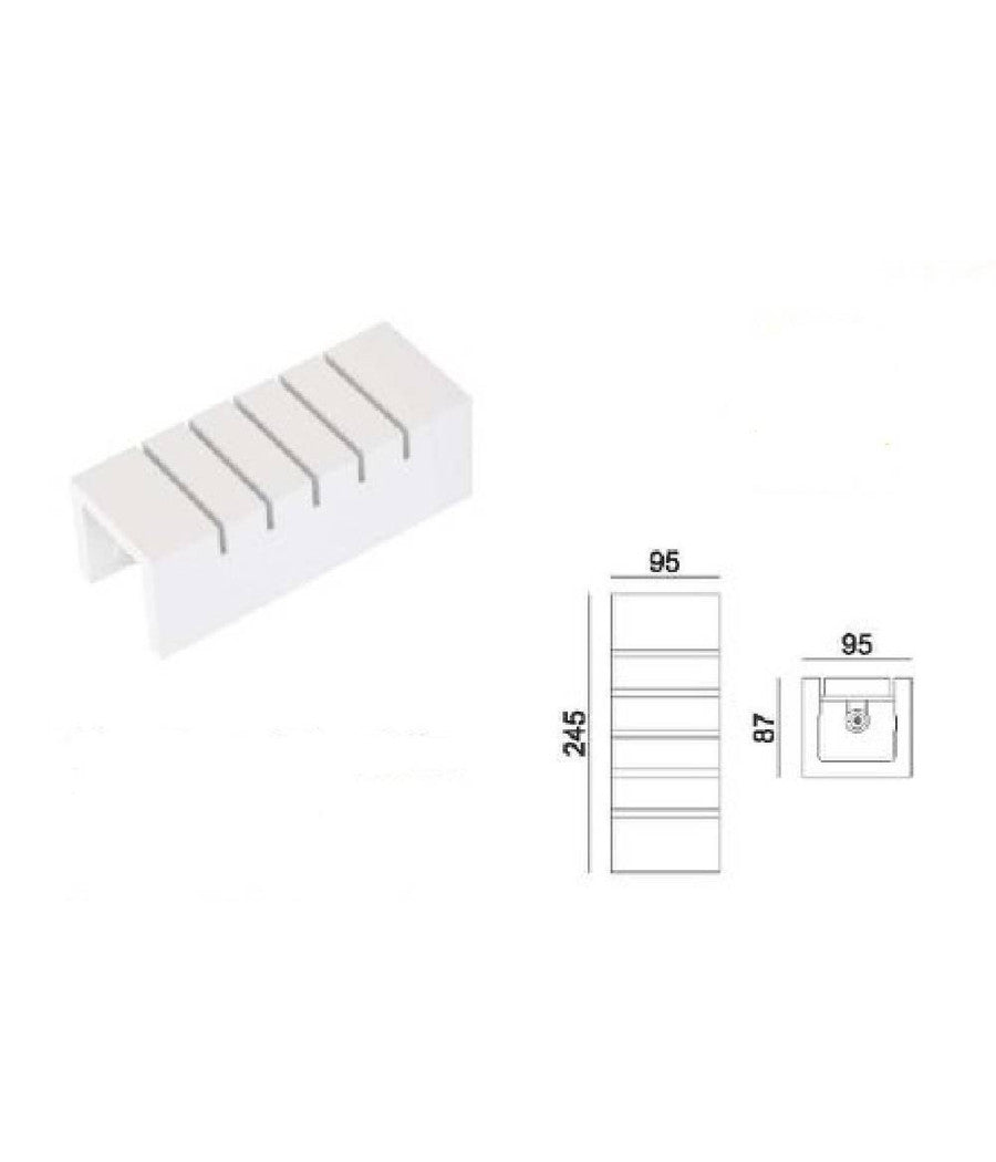 Applique Parete Up E Down In Gesso Verniciabile Rettangolo Intagliato G9 Gs-e52         