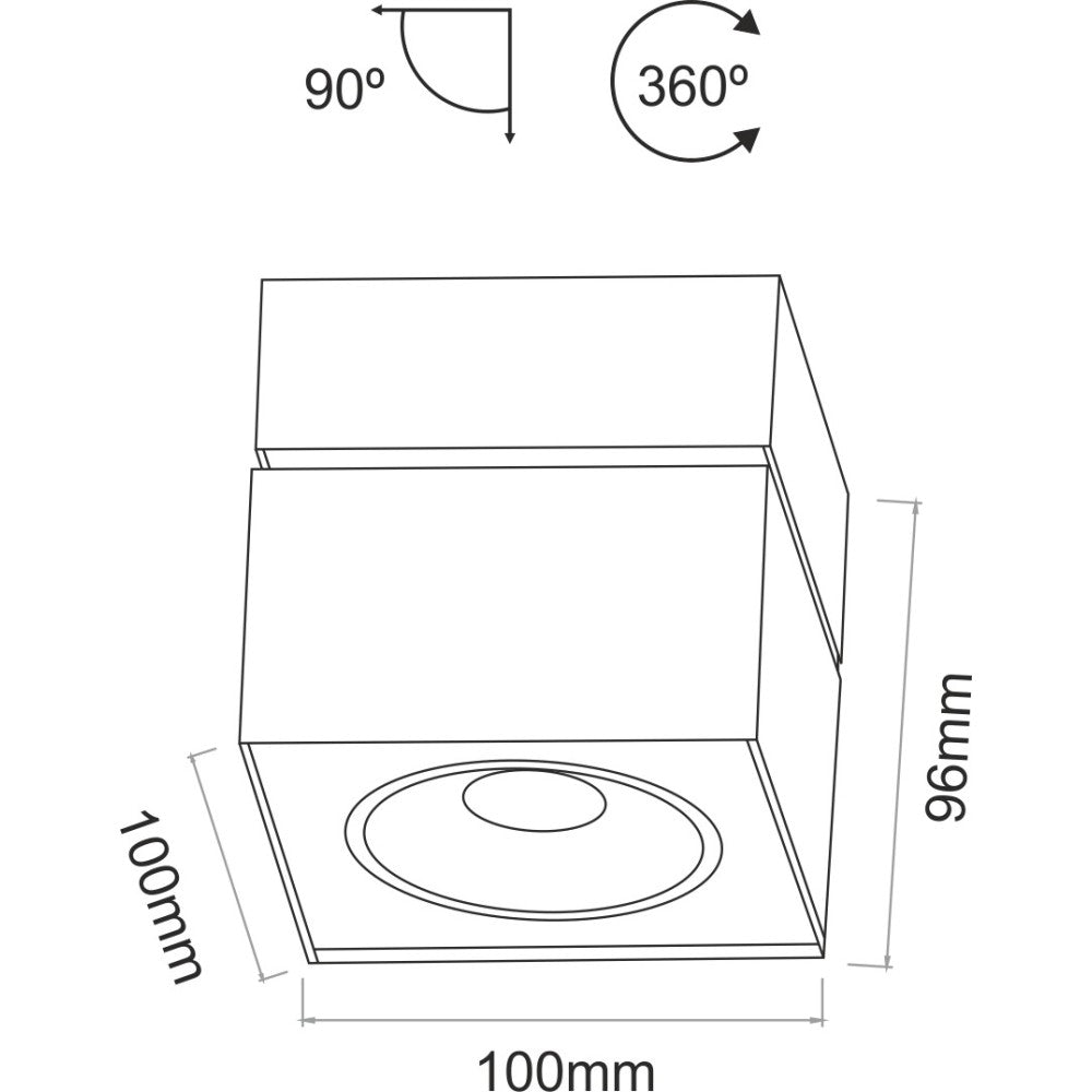 Applique Rubyc Tricolore da 14w a led orientabile quadrata bianca
