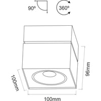 Applique Rubyc Tricolore da 14w a led orientabile quadrata bianca