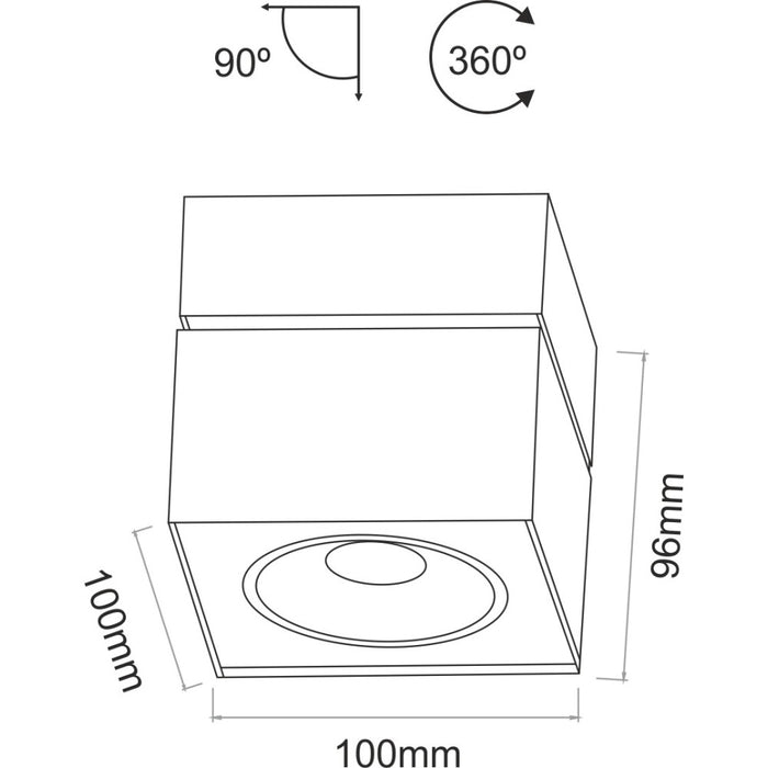 Applique Rubyc Tricolore da 14w a led orientabile quadrata bianca