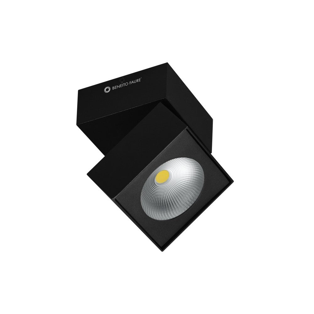 Applique Rubyc tricolore da 14w a led orientabile quadrata nera