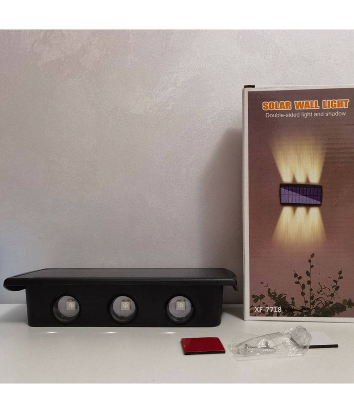 Applique Segnapasso Da Esterno A Parete Energia Solare Pannello Up And Down 6led         
