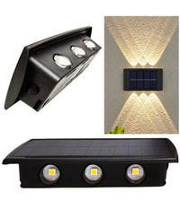 Applique Segnapasso Da Esterno A Parete Energia Solare Pannello Up And Down 6led         