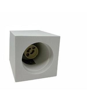 Applique Soffitto Portafaretto In Gesso A Cubo Verniciabile Attacco Gu10 Gs-c14         
