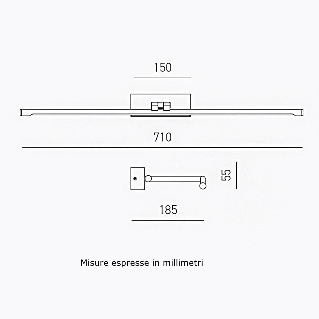 Applique specchio quadro gea luce magis c gap461 c led metallo lampada parete moderna