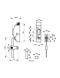 Fermafinestra, regolatore di apertura per finestra o persiana, senza cilindro, bianco - THIRARD