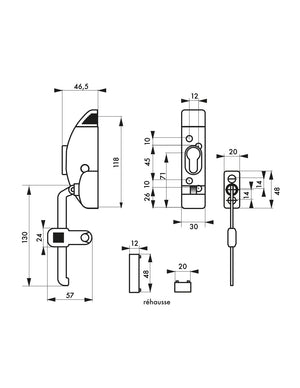 Fermafinestra, regolatore di apertura per finestra o persiana, senza cilindro, bianco - THIRARD