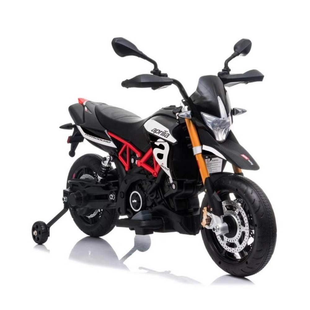 Moto Elettrica per Bambini Aprilia Racing Dorsoduro 12V Ruote in EVA-Nero