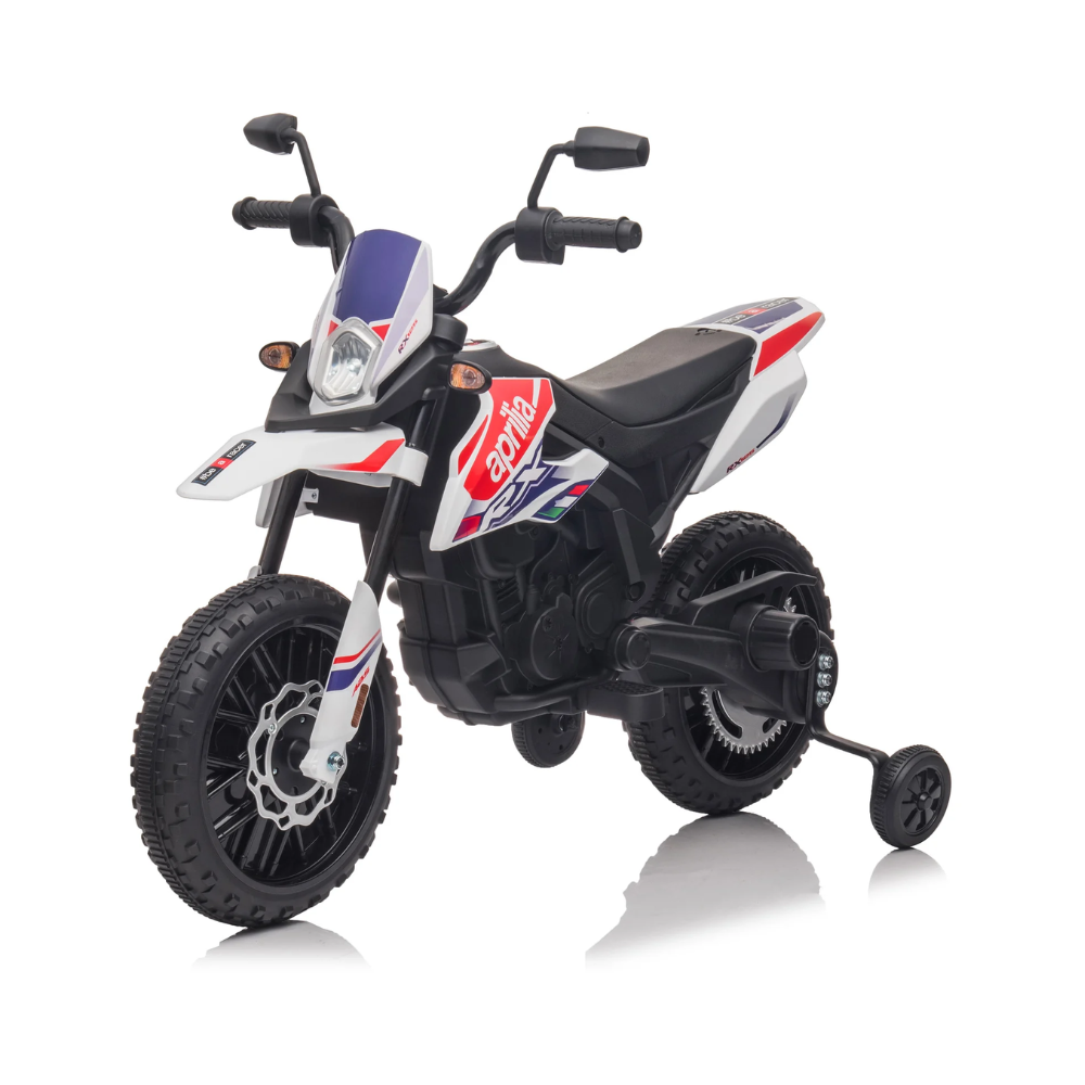 Moto Elettrica per Bambini Aprilia Racing RX125 12V Ruote in EVA-Bianco