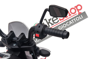 Moto Elettrica per Bambini Aprilia Racing RX125 12V Ruote in EVA-Bianco