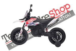 Moto Elettrica per Bambini Aprilia Racing RX125 12V Ruote in EVA-Bianco