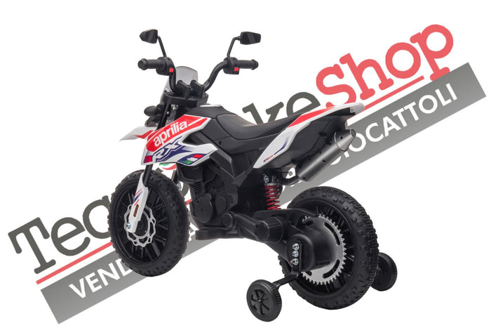 Moto Elettrica per Bambini Aprilia Racing RX125 12V Ruote in EVA-Bianco