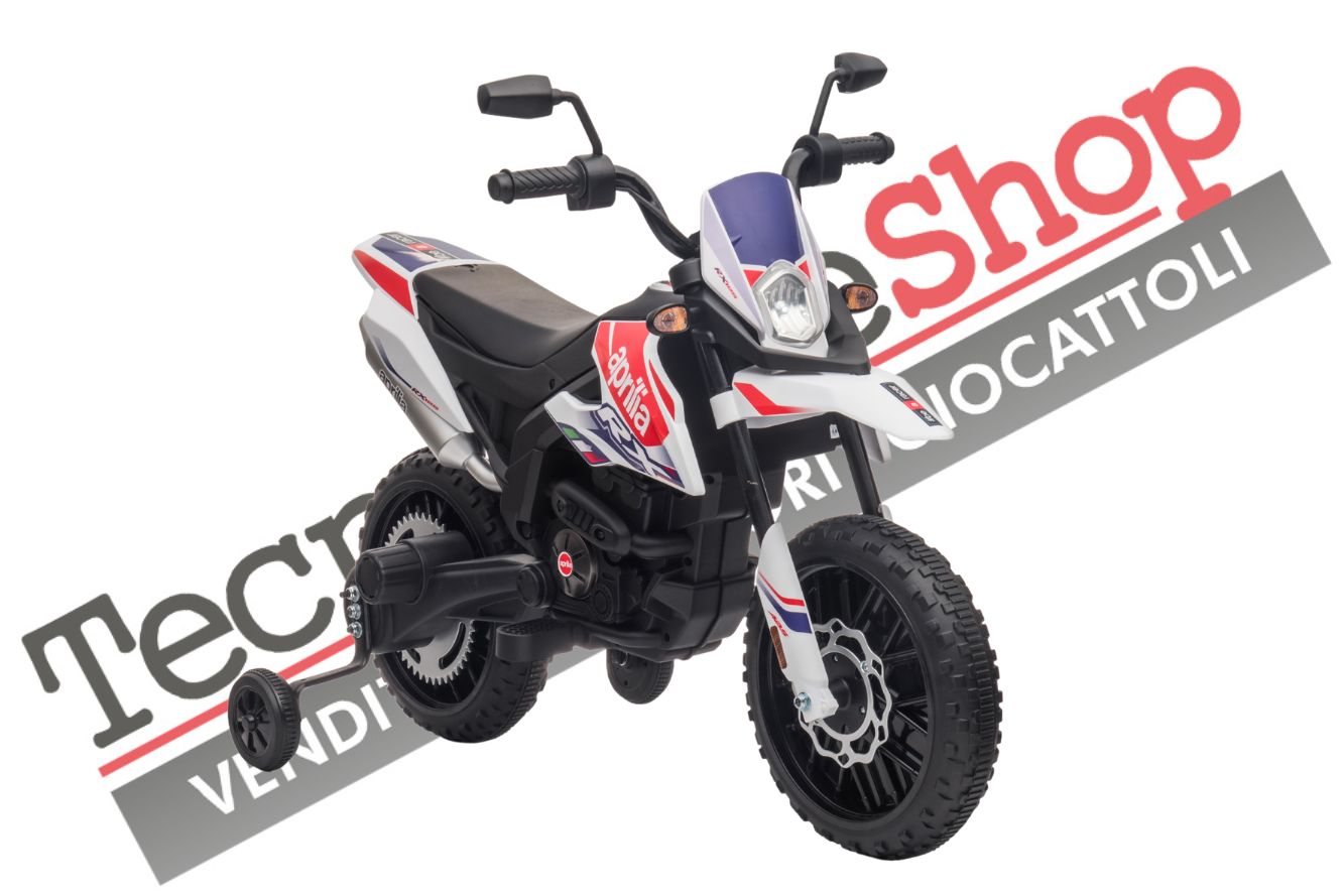 Moto Elettrica per Bambini Aprilia Racing RX125 12V Ruote in EVA-Bianco