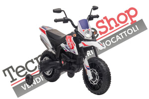 Moto Elettrica per Bambini Aprilia Racing RX125 12V Ruote in EVA-Bianco