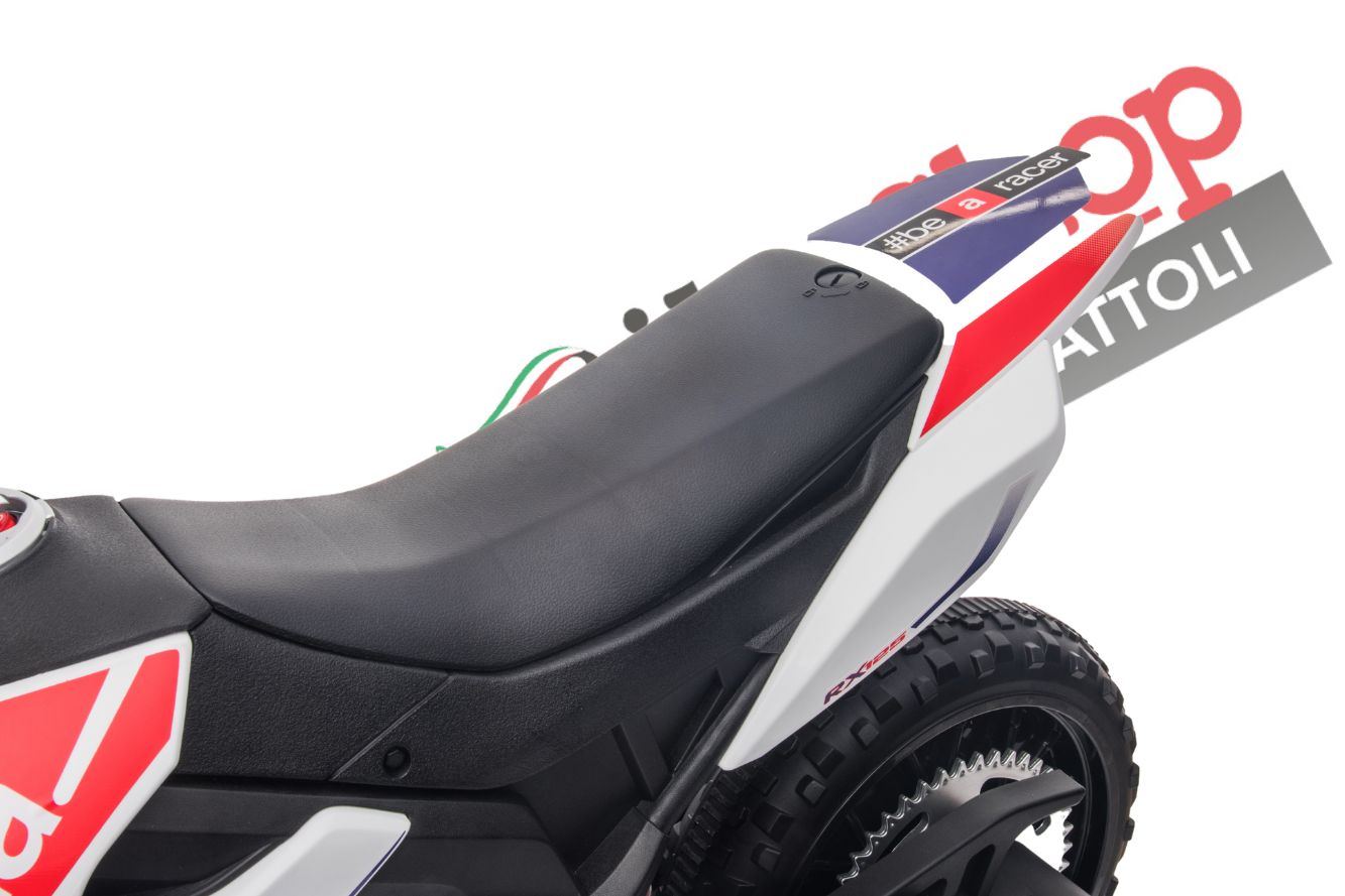 Moto Elettrica per Bambini Aprilia Racing RX125 12V Ruote in EVA-Bianco