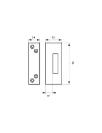 Piastra battente, acciaio, bronzo epossidico - THIRARD