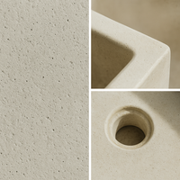 Pilozza lavabo rettangolare cemento calcestruzzo 45 x 35 x h.16 cm serie ostuni