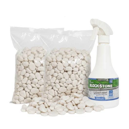 Kit stabilizzazione ciottoli 2 sacchi da 5 kg con legante formato 0,5 l *** misura 25/40, confezione 1