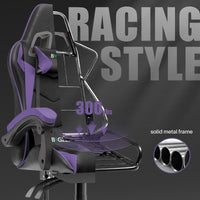 Sedia gaming ergonomica - RATTANTREE - con Supporto Lombare Sedia da Gioco in Pelle Pu con Altezza Regolabile - viola nerastro