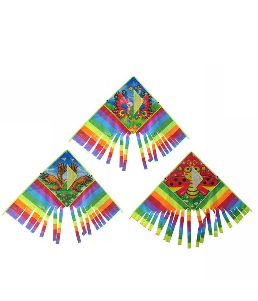 Aquilone Arcobaleno Gioco Esterno Spiaggia Facile Da Pilotare Vari Colori 110x90         