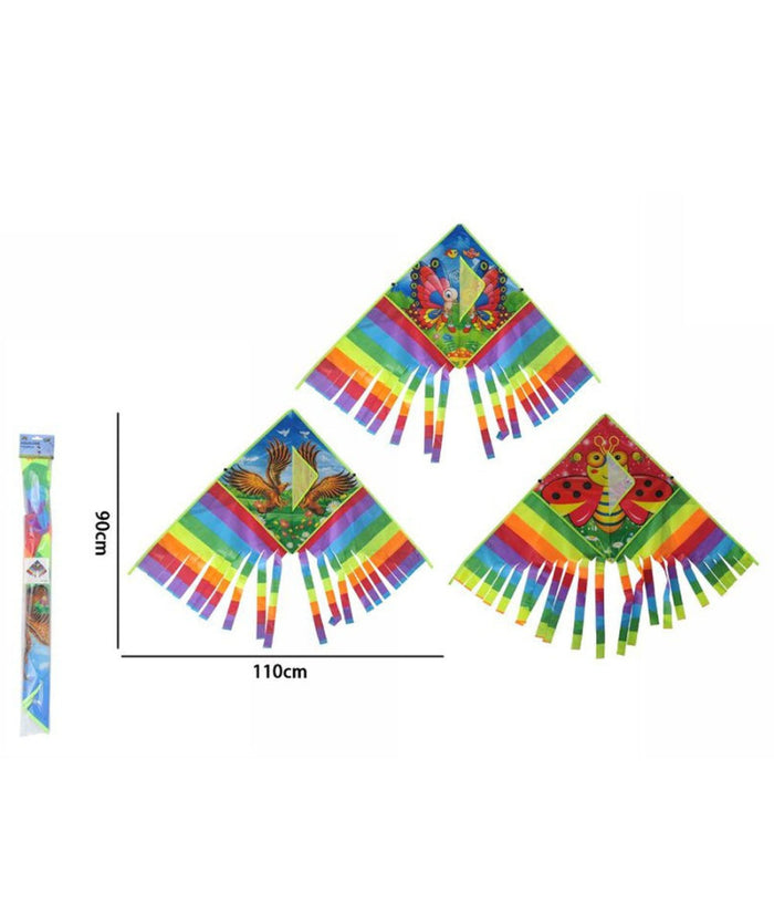 Aquilone Arcobaleno Gioco Esterno Spiaggia Facile Da Pilotare Vari Colori 110x90         