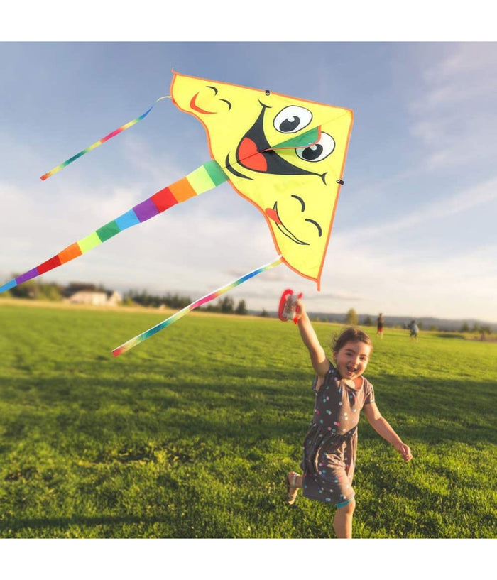 Aquilone Sorriso Gioco Esterno Spiaggia Facile Da Pilotare Vari Colori 130x70 Cm         