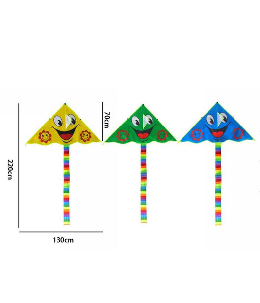 Aquilone Sorriso Gioco Esterno Spiaggia Facile Da Pilotare Vari Colori 130x70 Cm         