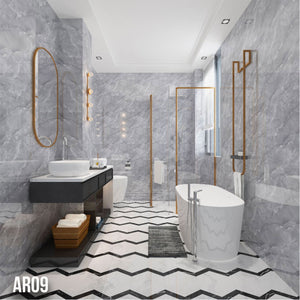 Pannelli in PVC Autoadesivi Effetto Marmo/Granito 60x30xcm Lussuosi, isolanti, idrorepellenti, ignifughi - AR-09 (30x60cm)