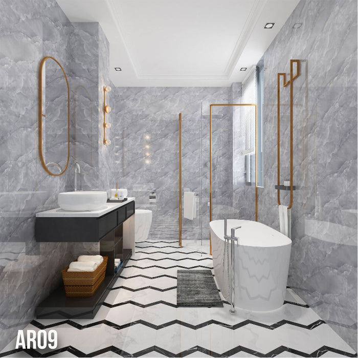 Pannelli in PVC Autoadesivi Effetto Marmo/Granito 60x30xcm Lussuosi, isolanti, idrorepellenti, ignifughi - AR-09 (30x60cm)