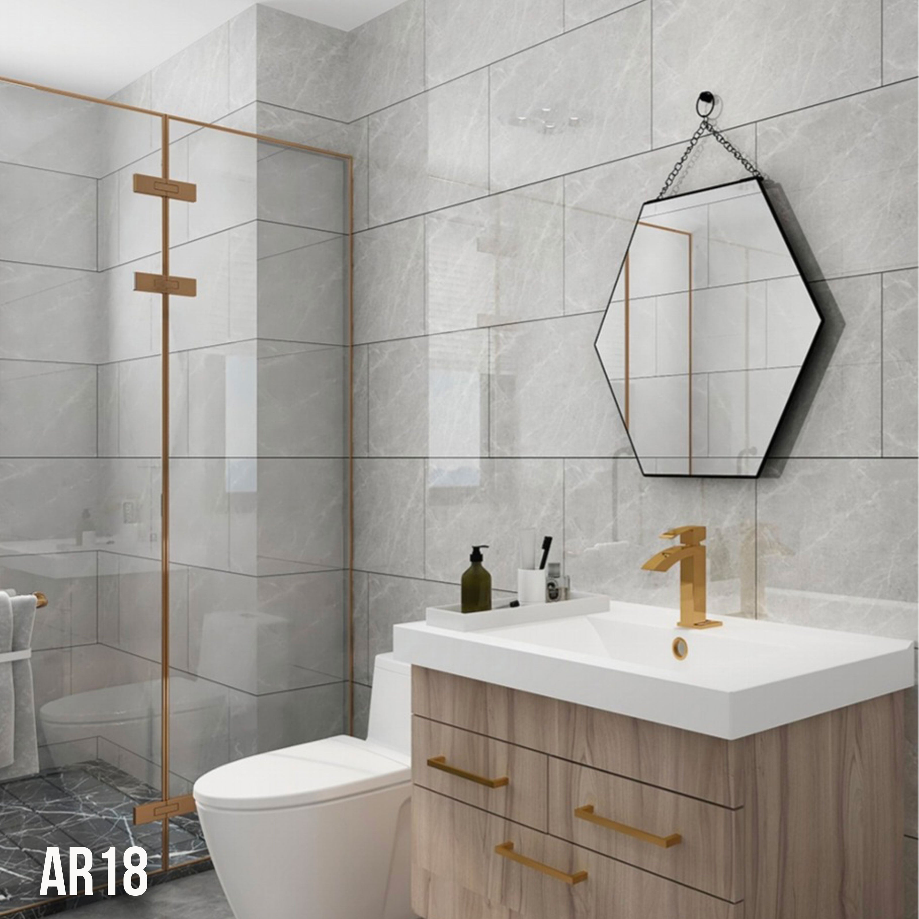 Pannelli in PVC Autoadesivi Effetto Marmo/Granito 60x30xcm Lussuosi, isolanti, idrorepellenti, ignifughi - AR-18 (30x60cm)