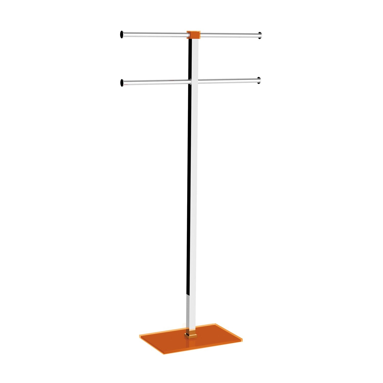 Piantana portasciugamani acciaio inox e resine termoplastiche serie Rainbow Gedy RA31 Arancio Trasparente