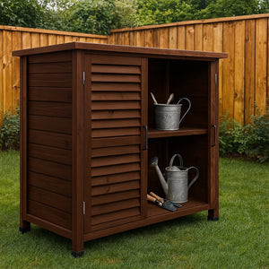 Arborea - Armadietto da Giardino 87x96,5x46,5 cm 2 Ante in Legno di Abete per Attrezzi