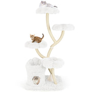 Albero per gatti multilivello da 165 cm con cuccia 2 in 1 e tiragraffi in sisal bianco 20_0017391