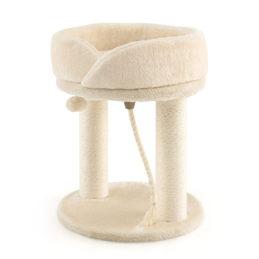 Tiragraffi a torre per gatti con palo tiragraffi 43 x 43 x 53 cm robusto e confortevole design moderno in truciolato beige 20_0010167